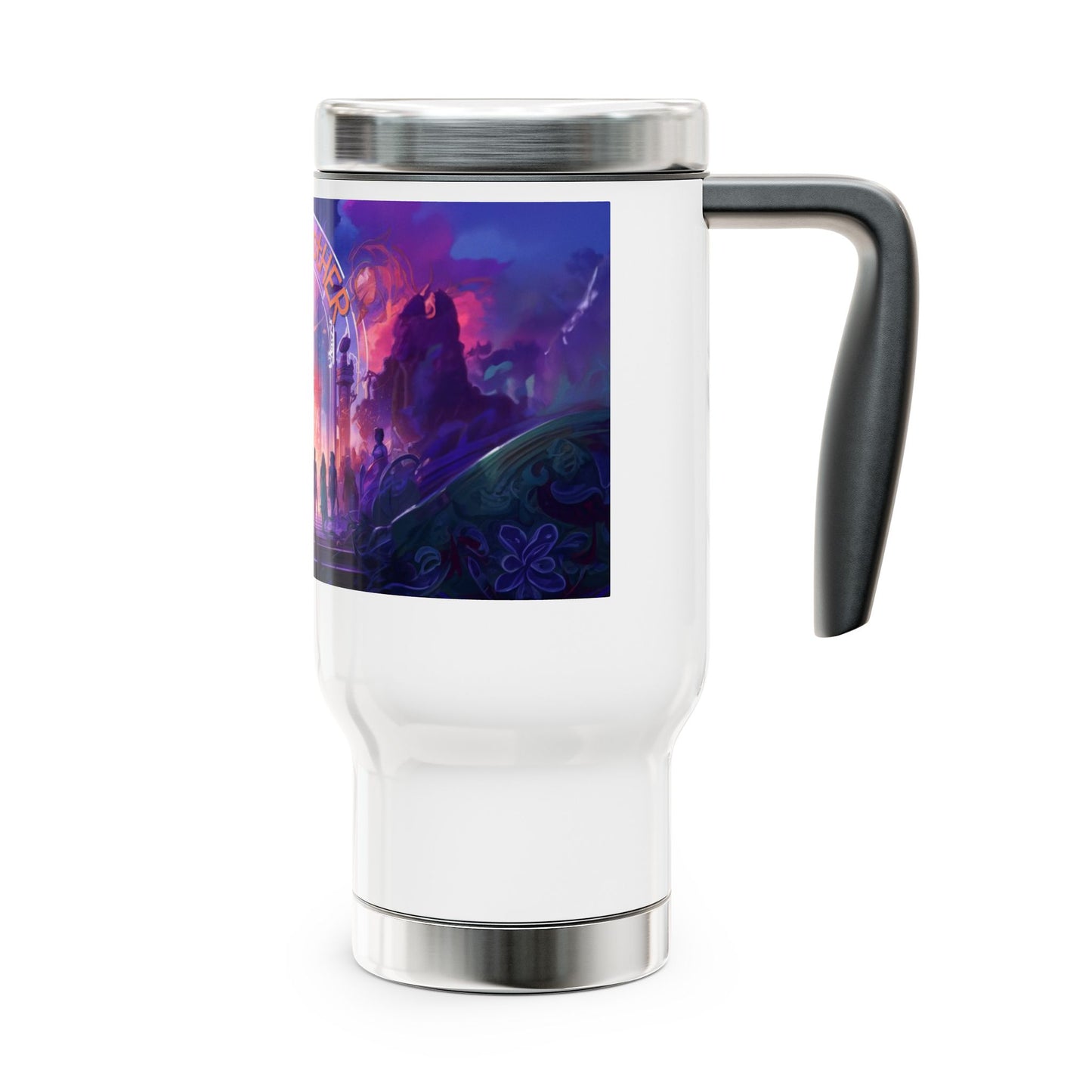 GM FarcastHER Stainless Steel Travel Mug with Handle, 14oz