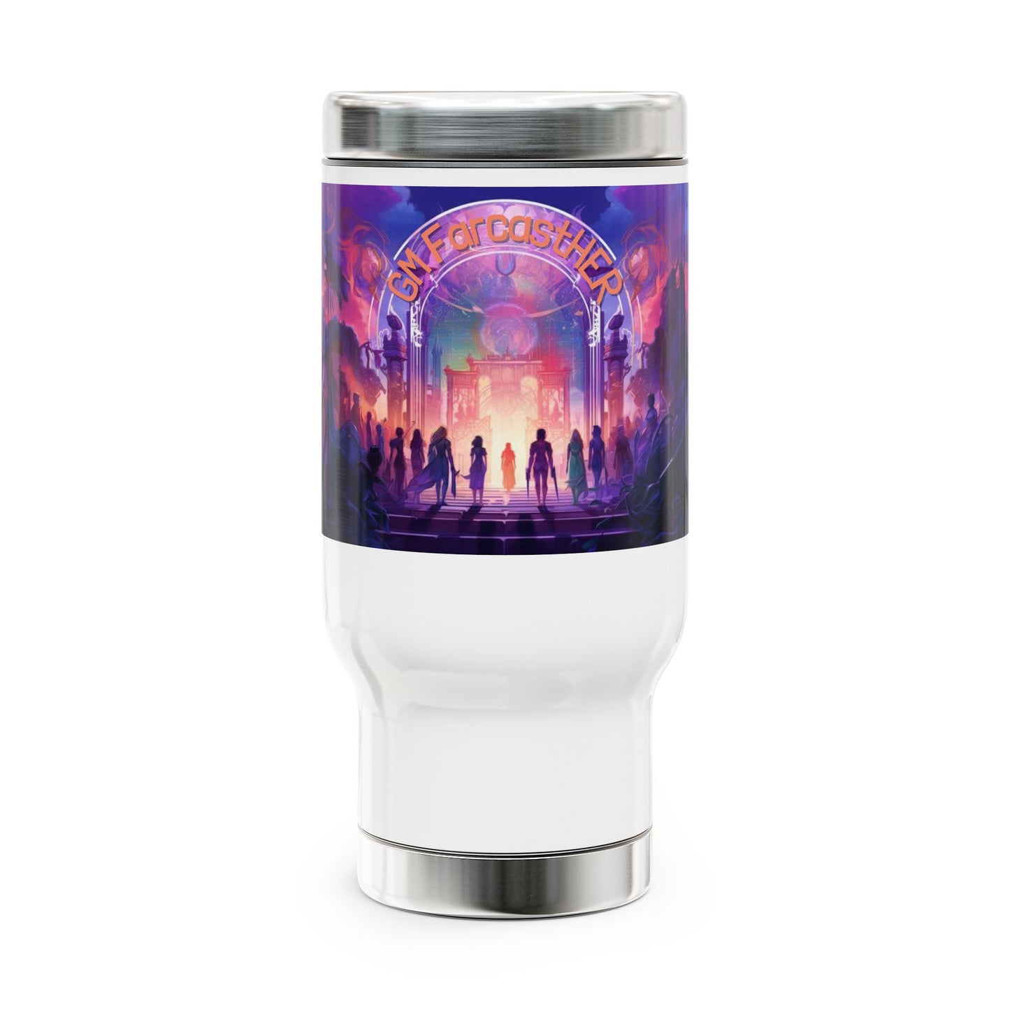 GM FarcastHER Stainless Steel Travel Mug with Handle, 14oz